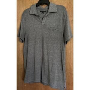 Vintage Banana Republic Men Short Sleeve Pullover Shirt Large V-Neck With Pocket